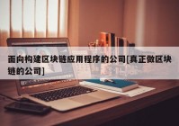 面向构建区块链应用程序的公司[真正做区块链的公司]