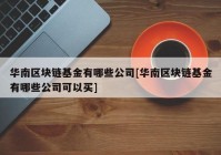 华南区块链基金有哪些公司[华南区块链基金有哪些公司可以买]