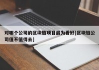 对哪个公司的区块链项目最为看好[区块链公司值不值得去]